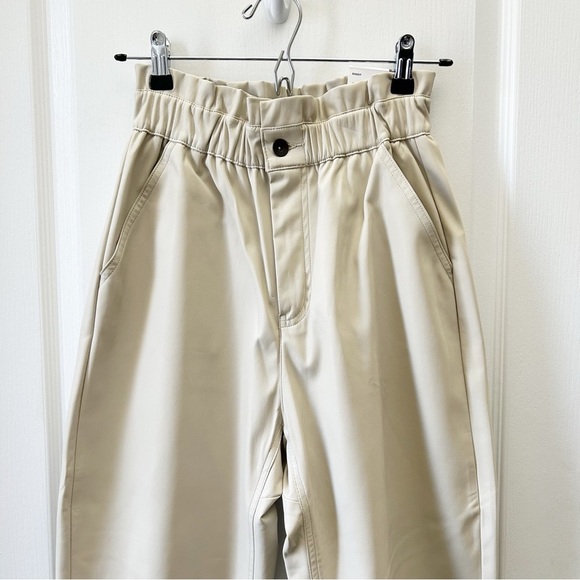 Zara Faux Leather High Waisted Baggy Fit Pants Cream Ecru Size 2 NEW WITH TAG - Picture 7 of 16
